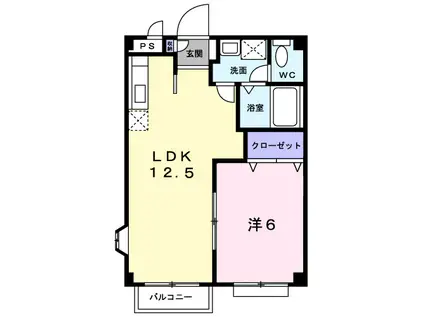 サザンクロス(1LDK/1階)の間取り写真