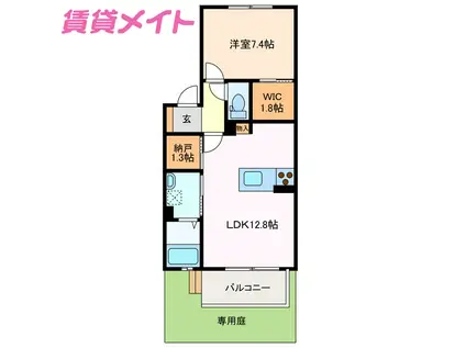 メイユール(1LDK/1階)の間取り写真