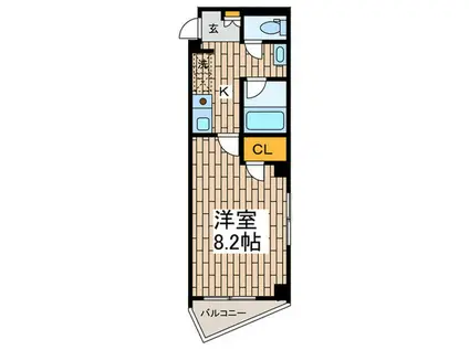 クリスタル大森(1K/8階)の間取り写真