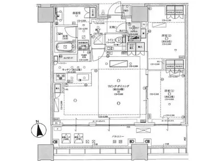 白金ザ・スカイ イースト(2LDK/30階)の間取り写真