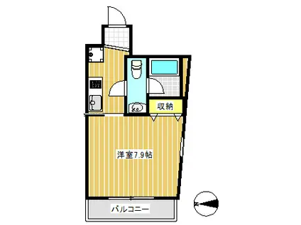 エヴァーグリーンつくも(1K/2階)の間取り写真