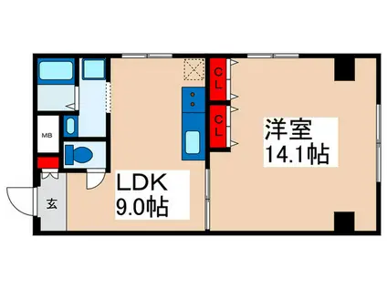 パラッツオ・エレガンテ(1LDK/4階)の間取り写真