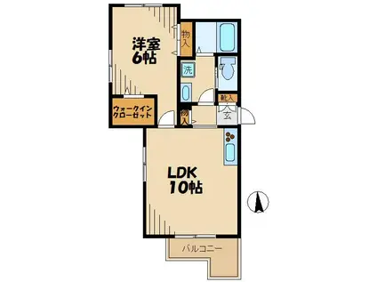 メゾン ド イロンデル(1LDK/3階)の間取り写真