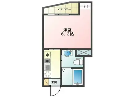 GRANT HOMES KITA‐AKABANE(1K/1階)の間取り写真