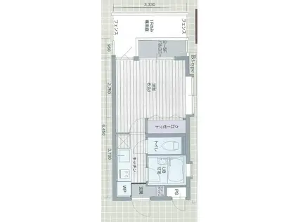 ロアール世田谷等々力(1K/5階)の間取り写真