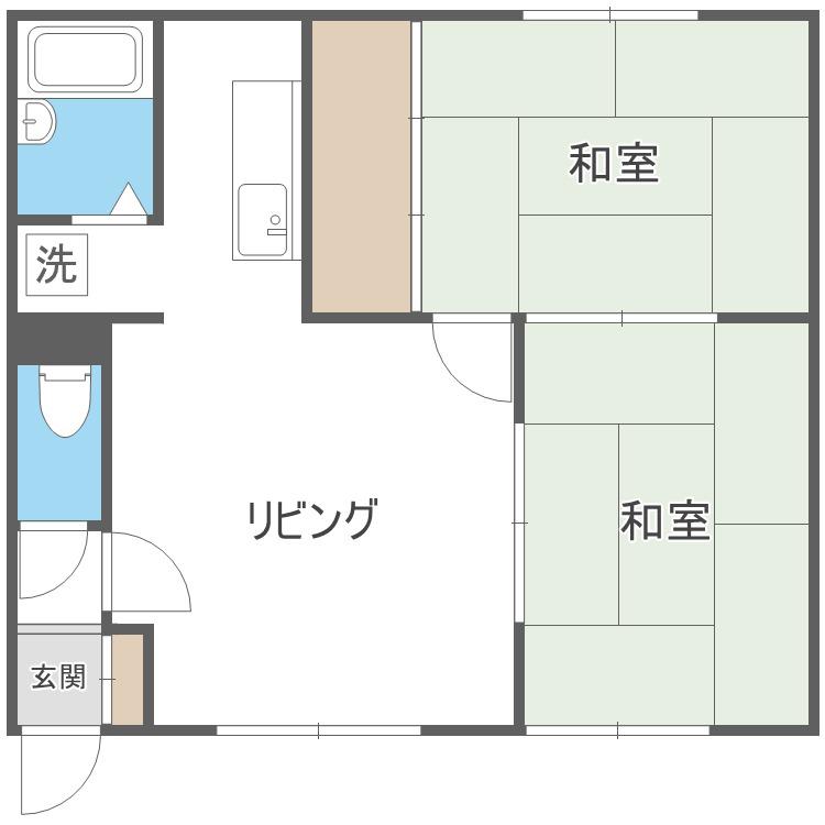 パレーシャルさつき(2LDK/2階)の間取り写真