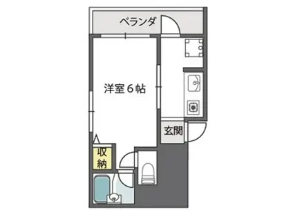 プランドールキンエー難波(1K/4階)の間取り写真