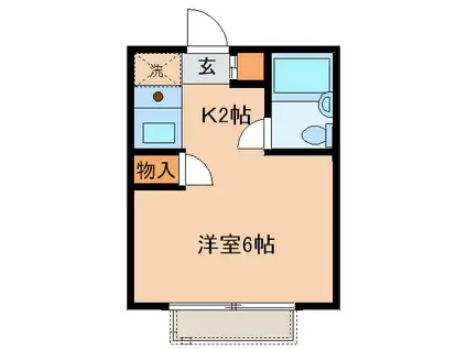 第三通南ハウス(ワンルーム/1階)の間取り写真