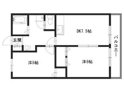 サンシティ宮前(2DK/1階)の間取り写真
