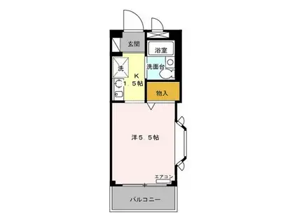 トラスティ初台(1K/2階)の間取り写真