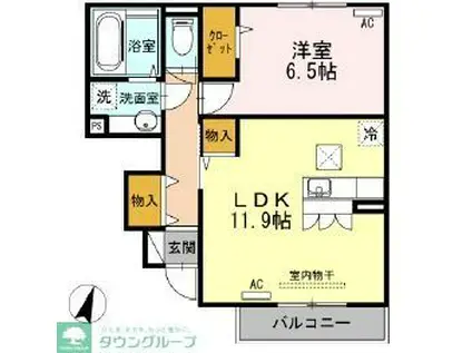 グランアルブル石神井公園(1LDK/1階)の間取り写真