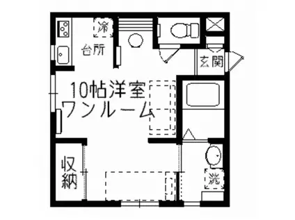 MITE・LUCE(ワンルーム/2階)の間取り写真