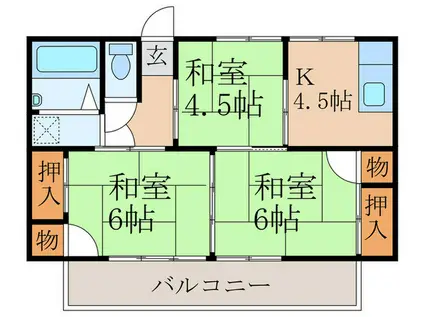 サンビレッジほなみ(3K/2階)の間取り写真