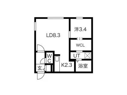 LIVEASEN16(1LDK/1階)の間取り写真