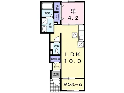 ドルチェヴィータ(1SLDK/1階)の間取り写真