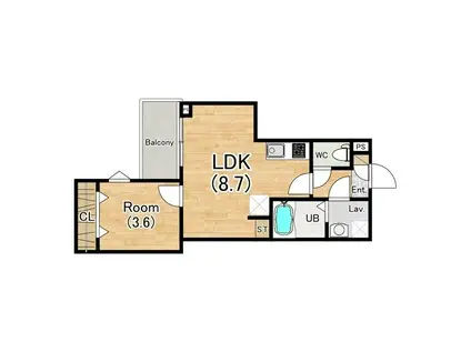 ジーメゾン名古屋新瑞橋(1LDK/3階)の間取り写真