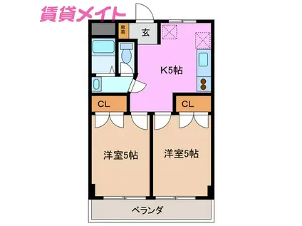 NEXTAGE B(2K/3階)の間取り写真