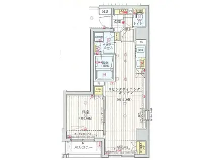 エクセレントシティ中野鷺宮(1LDK/4階)の間取り写真