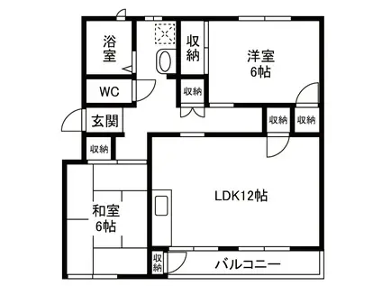 鎌ケ谷グリーンハイツ(2LDK/5階)の間取り写真
