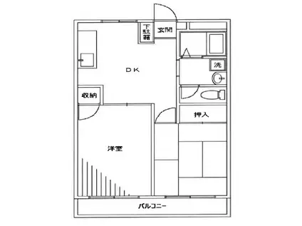 TOOTH VILLA(2DK/3階)の間取り写真