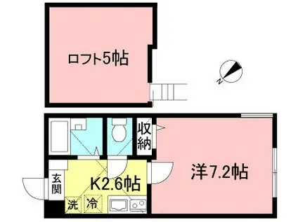 ラ・シャンス相模大野(1K/1階)の間取り写真