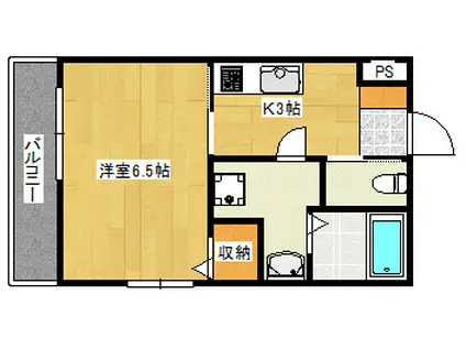 ANGE DE BONHEUR(1K/3階)の間取り写真