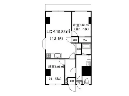 パドーレ・エスペランサ(2LDK/1階)の間取り写真