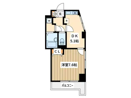 パワーハウスエスアイ(1DK/10階)の間取り写真