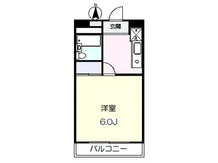 アビタシオン根岸I(1K/4階)の間取り写真