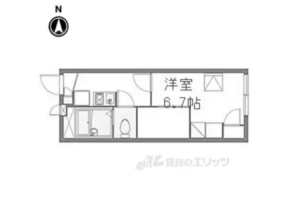 レオパレス二条城北(1K/1階)の間取り写真