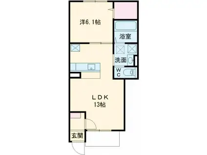 LA・POIRE(1LDK/1階)の間取り写真