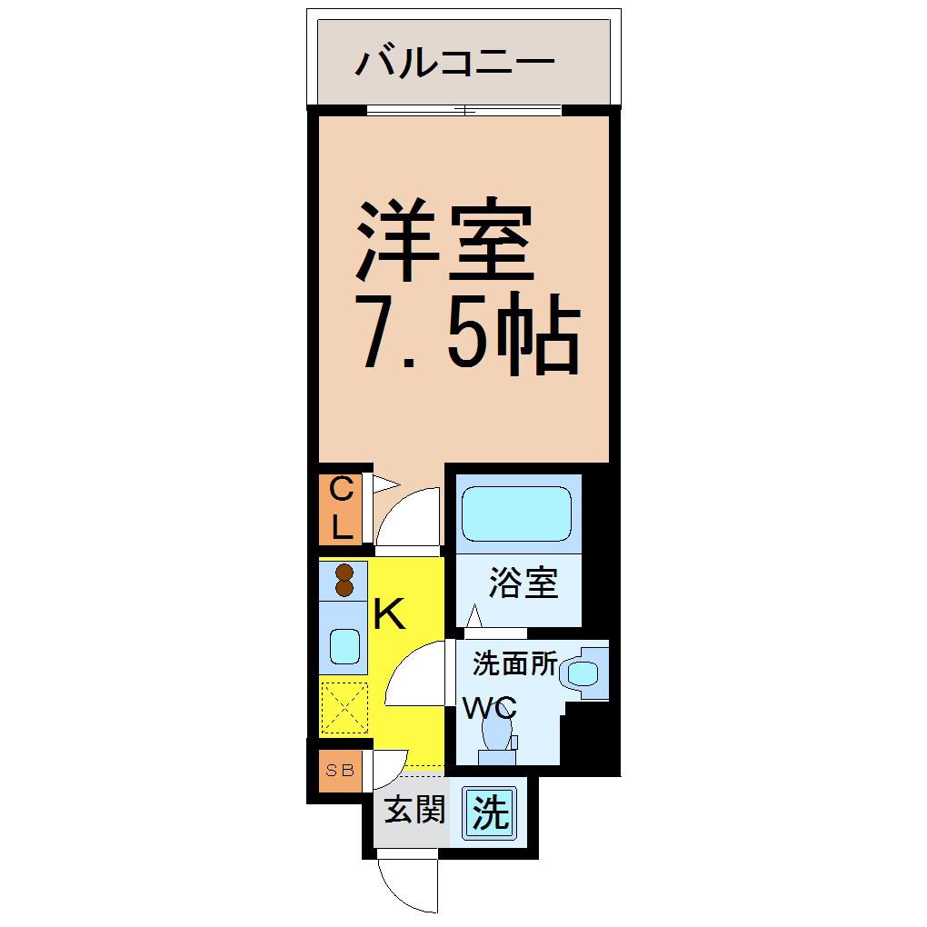 エコロジー鶴舞レジデンス(1K/10階)の間取り写真