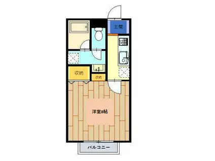 ファーストデライト(1K/2階)の間取り写真