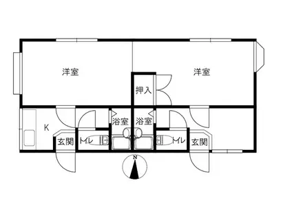 サントリーニI(2K/1階)の間取り写真
