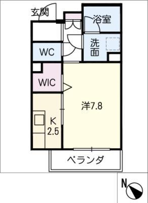 GRANDE ALBERO(1K/3階)の間取り写真