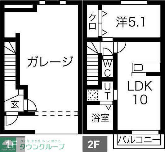 Xステージ美園(1LDK/1階)の間取り写真