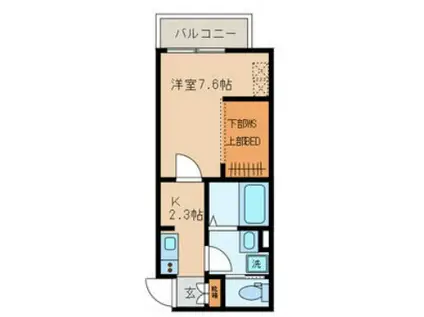 BELLE VUE SHIROKANE ベルビュー白金(1K/1階)の間取り写真