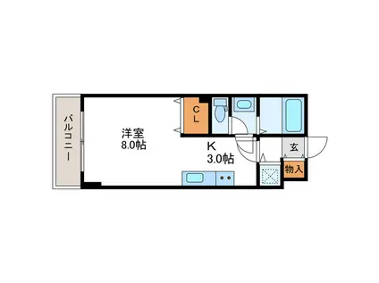 PRIME URBAN北14条 プライムアーバン北14条(1K/8階)の間取り写真