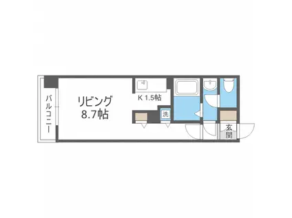 グレイスコート北18条(1K/5階)の間取り写真