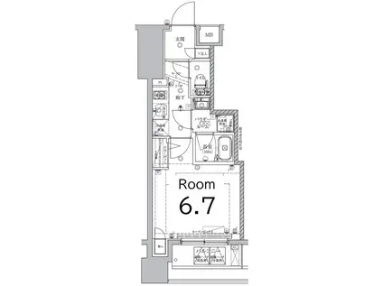 リルシアテラス横濱吉野町(1K/7階)の間取り写真