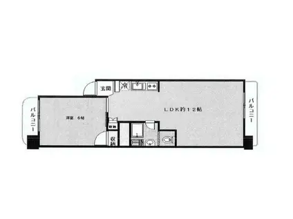 高島平第三ローヤルコーポ(1LDK/6階)の間取り写真