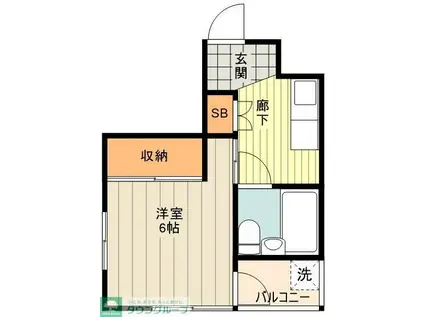 カーサ352(1K/1階)の間取り写真