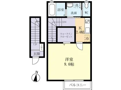 ソアヴィータ(1K/2階)の間取り写真