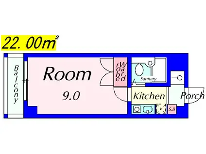 カーサ・ソラッツォ1(1K/5階)の間取り写真