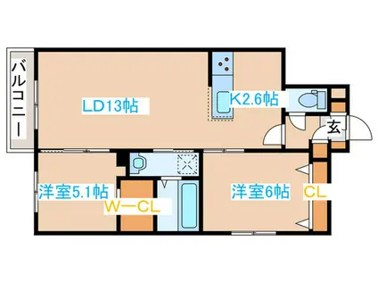 AYA HILLS(2LDK/3階)の間取り写真