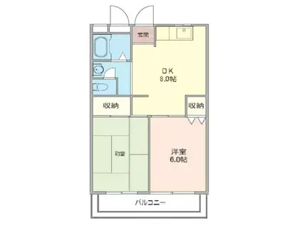 ハイツニュースプリング(2DK/3階)の間取り写真