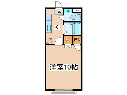 エステート北深志(1K/1階)の間取り写真