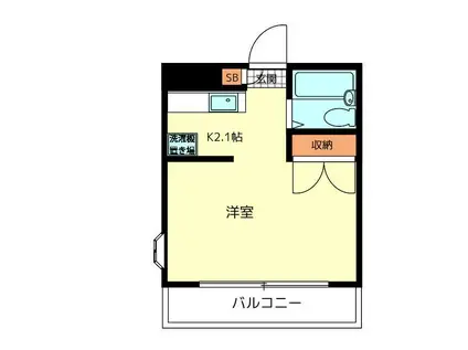 池袋ハイツ(1K/2階)の間取り写真