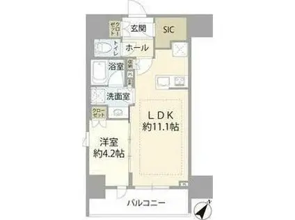 サンウッド東日本橋フラッツ(1LDK/7階)の間取り写真