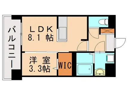 ブランシエスタ千早RJR(1LDK/12階)の間取り写真